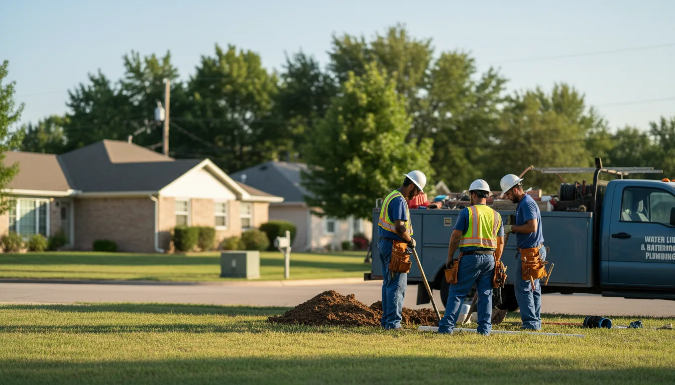Residential water line and bathroom plumbing service in Dawson, TX
